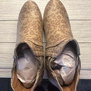 Sugar Brown Leopard Ankle Booties